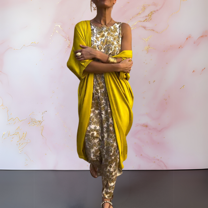 Melanie™ | Elegant Dress with Cardigan Beach