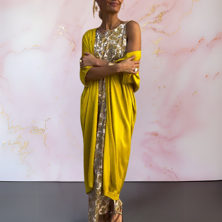 Melanie™ | Elegant Dress with Cardigan Beach