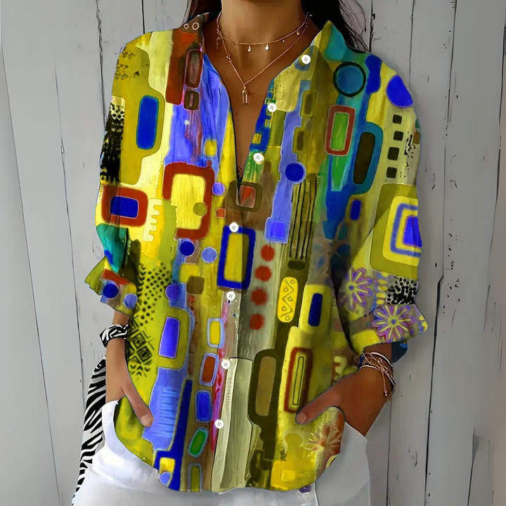 Catalina | Colorful Artistic Button-Up Shirt