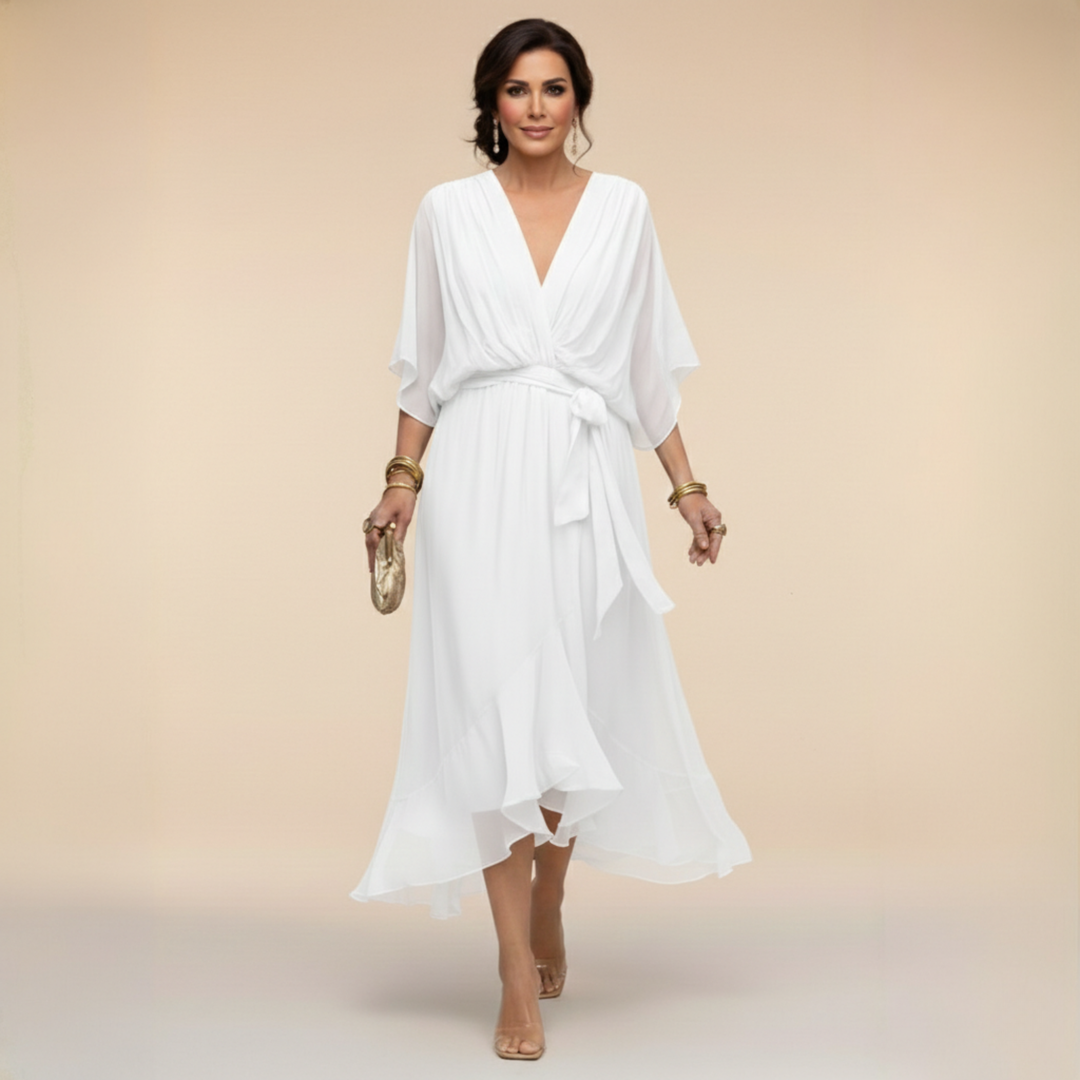 Sarah | Sandra V-Neck Chiffon Dress