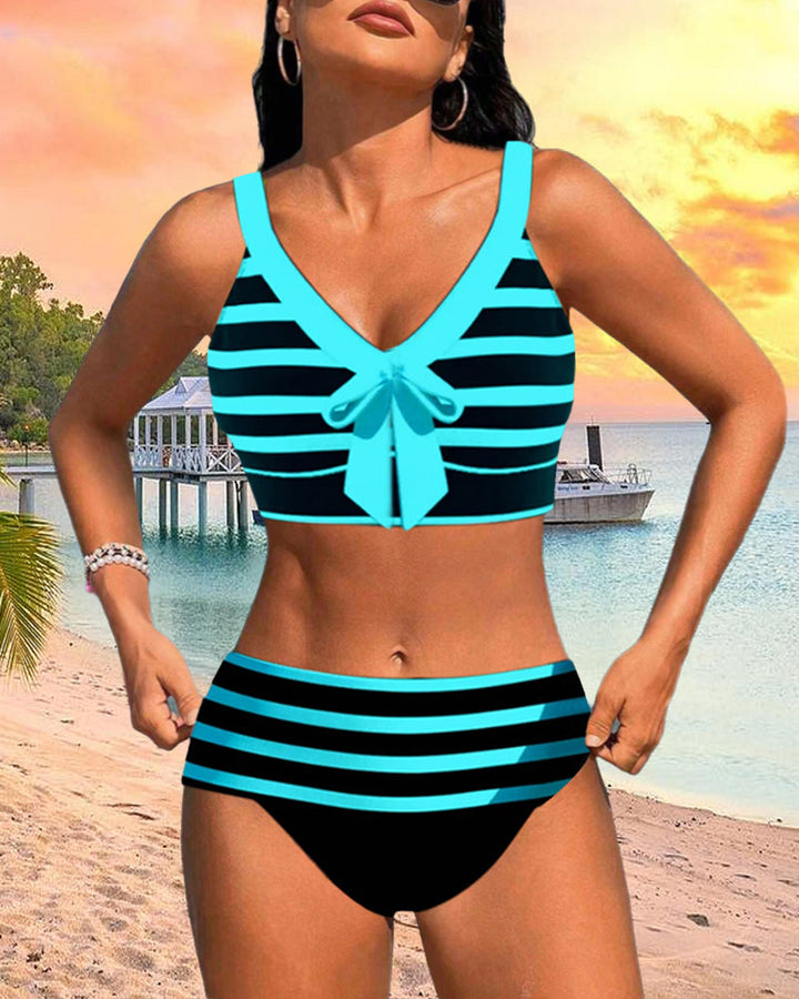 Lula - Striped High-Cut Bikini