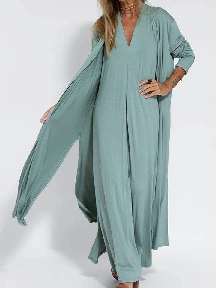 Plus Size Sleeveless Maxi Dress with V-Neck and Side Slit