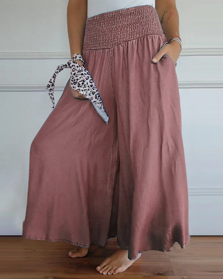 Reina - Comfy Wide-Leg Trousers Beach