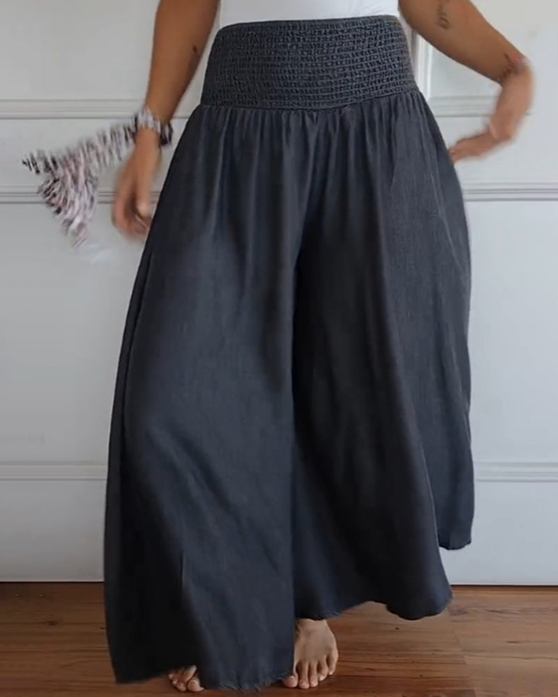 Reina - Comfy Wide-Leg Trousers Beach