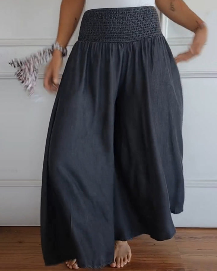 Reina - Comfy Wide-Leg Trousers Beach