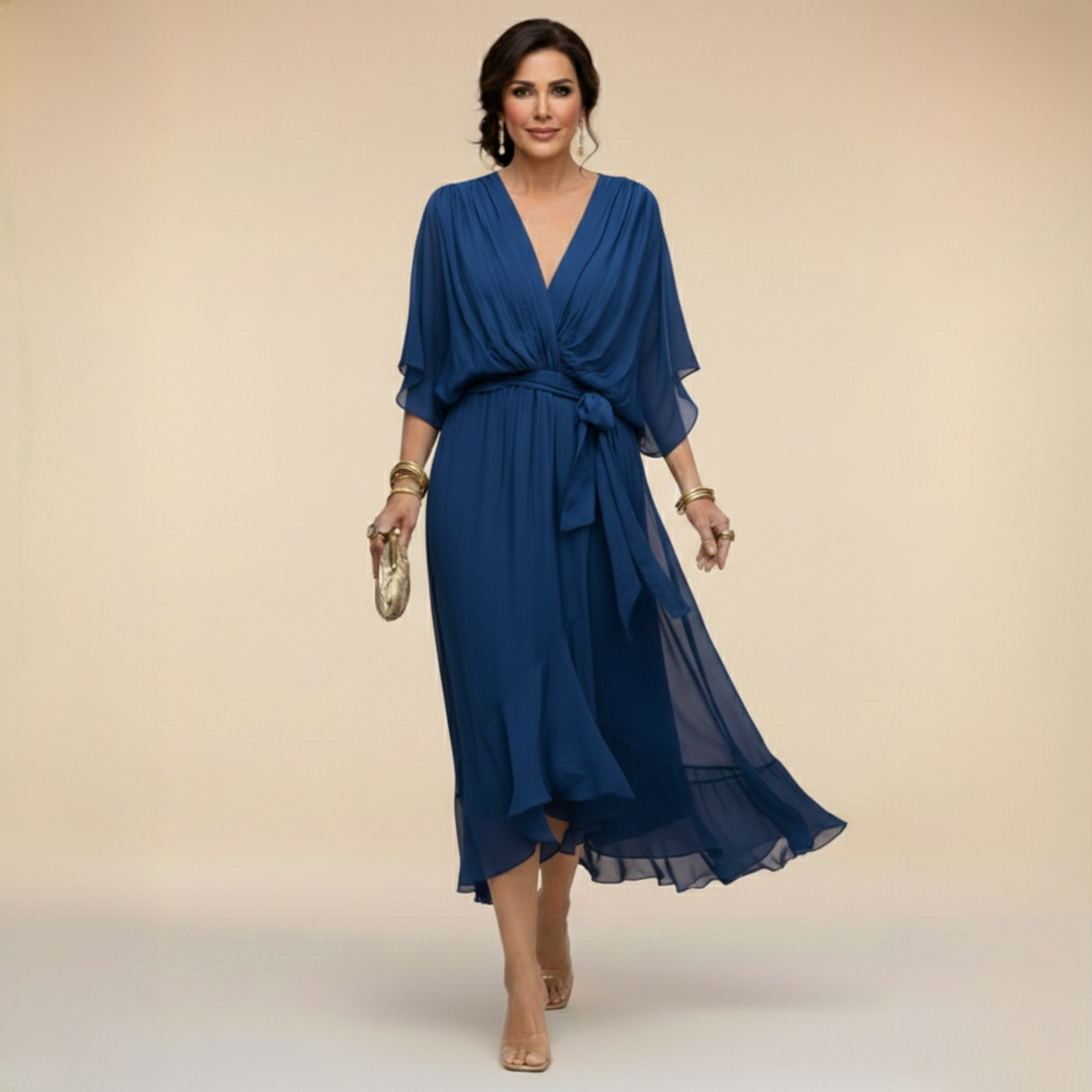 Sarah | Sandra V-Neck Chiffon Dress