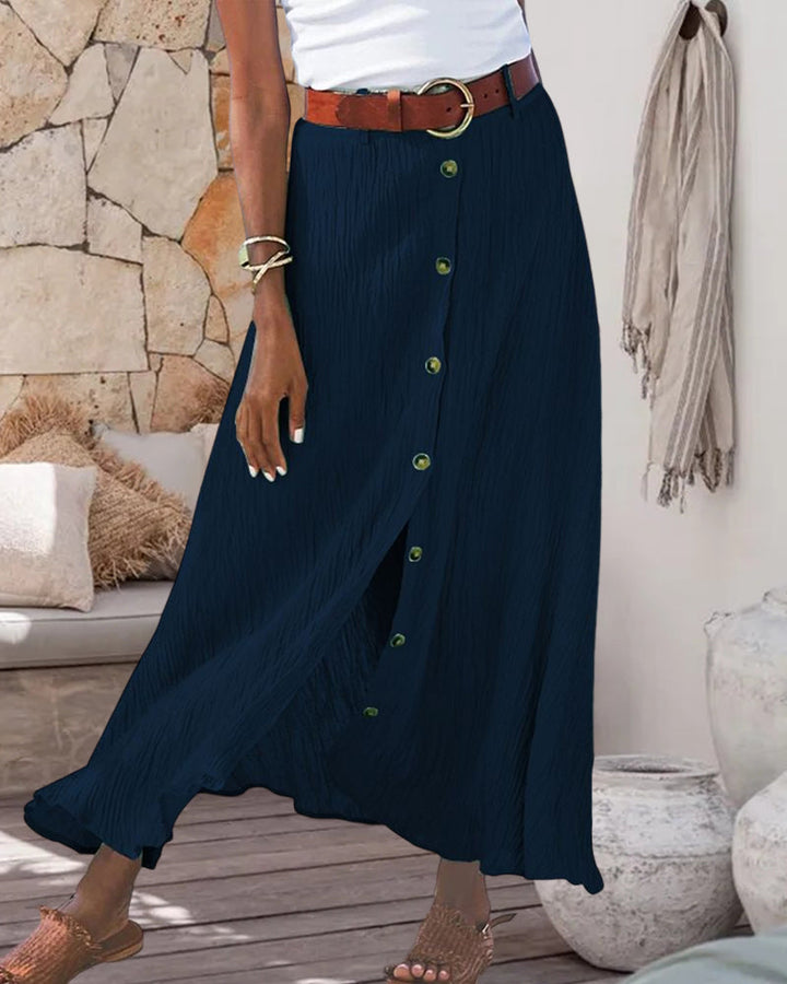 Syndy - Fluid Button Skirt