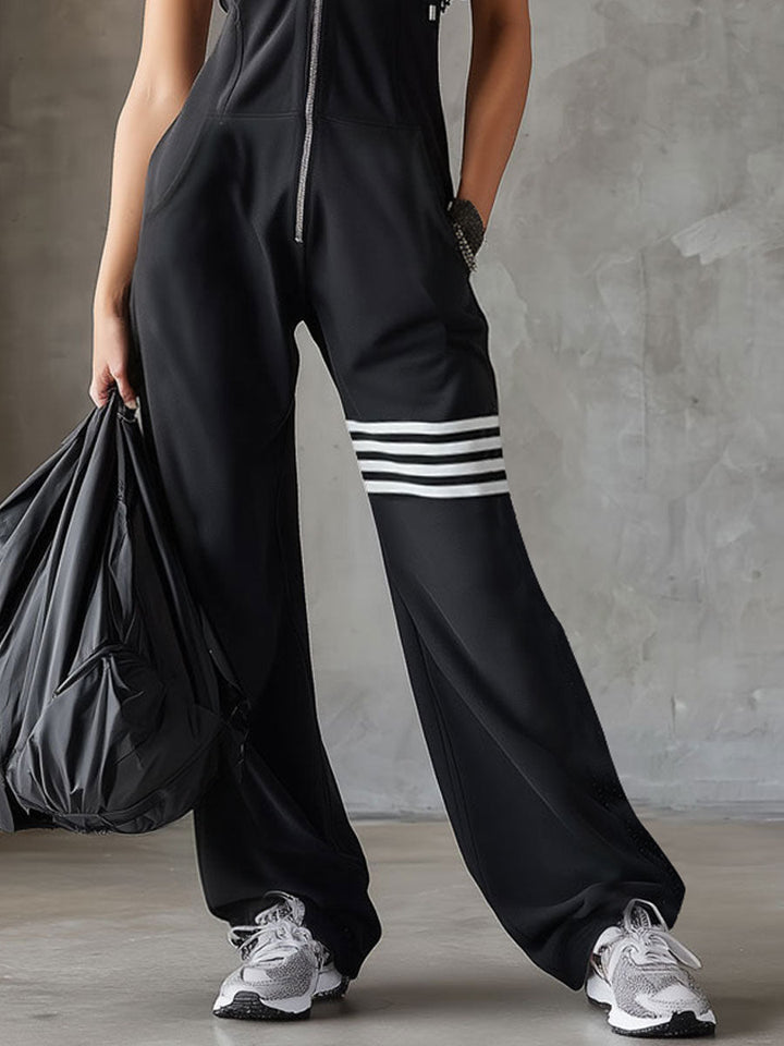 Daniela | Vintage-Inspired Sporty Jumpsuit with Hood and Stripes