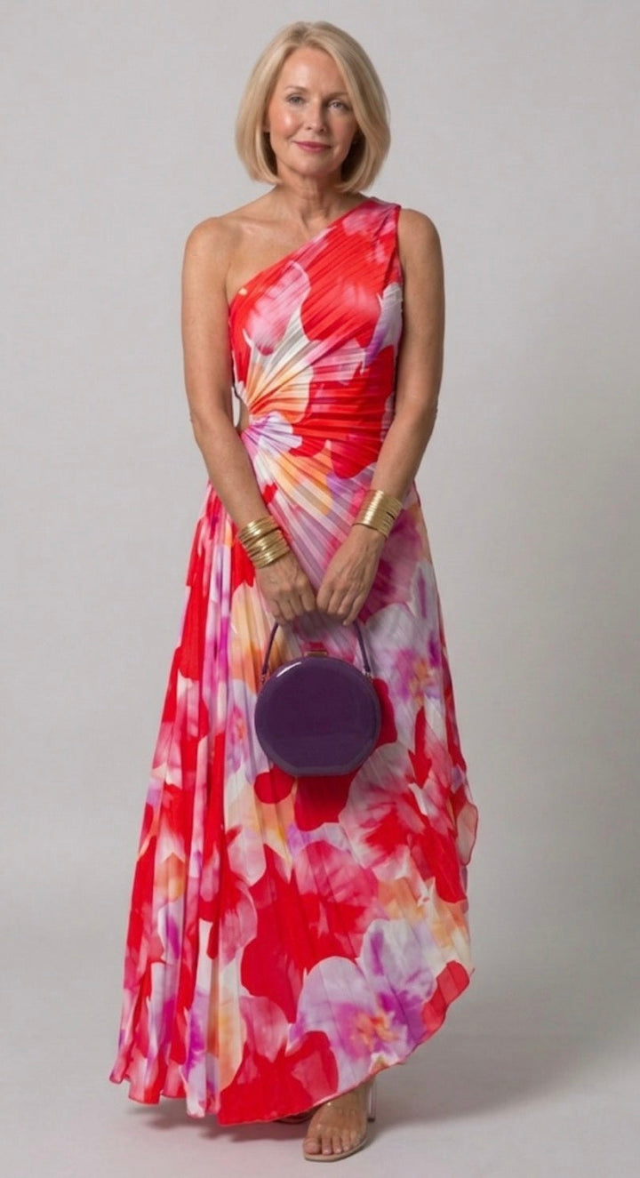 Stella & Grace™ | Asymmetrical Pleated One-Shoulder Dress