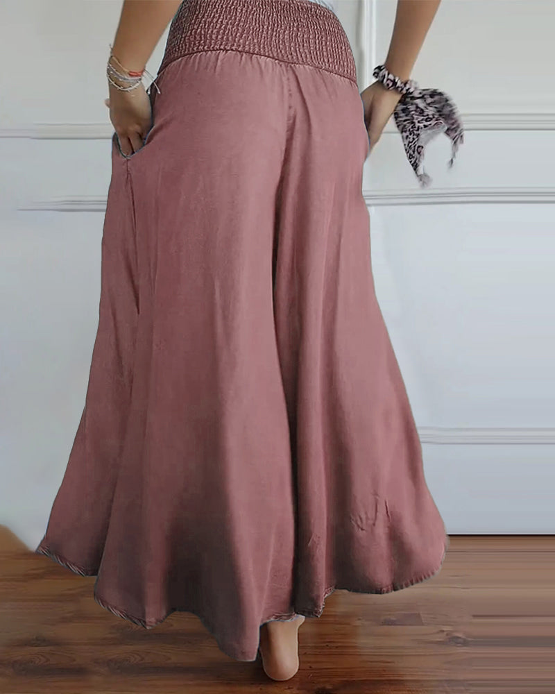 Reina - Comfy Wide-Leg Trousers Beach