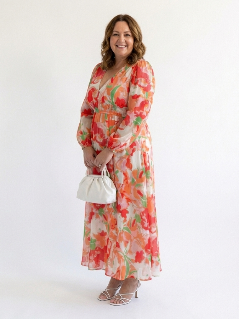 Althea | Floral Maxi Dress with Long Sleeves