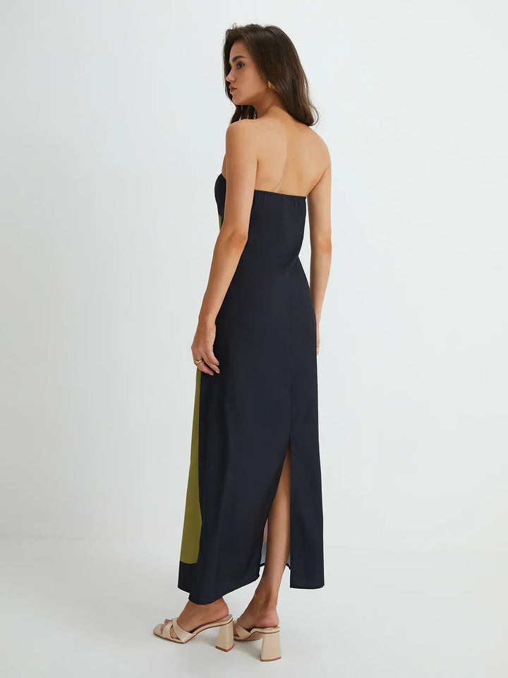 Chiara - Abstract Strapless Maxi Dress