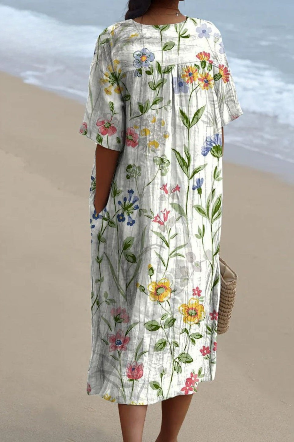 Women's Vintage Floral Casual Flowing Dress