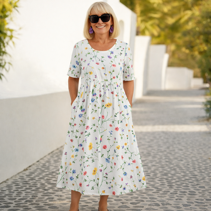 Robin | Midi Dress with Floral Print