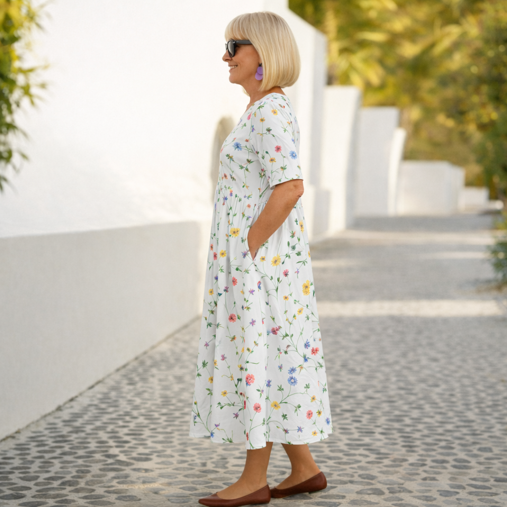 Robin | Midi Dress with Floral Print