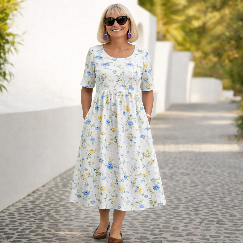 Robin | Midi Dress with Floral Print