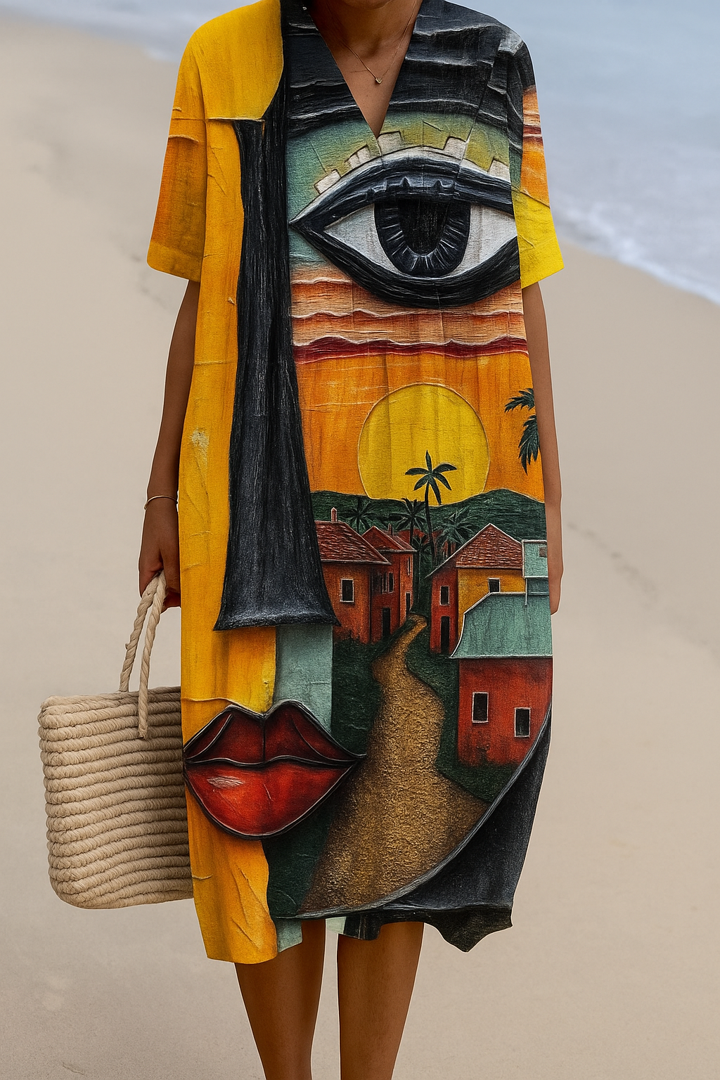 Tania - Cotton Dress Inspired by Artists Beach