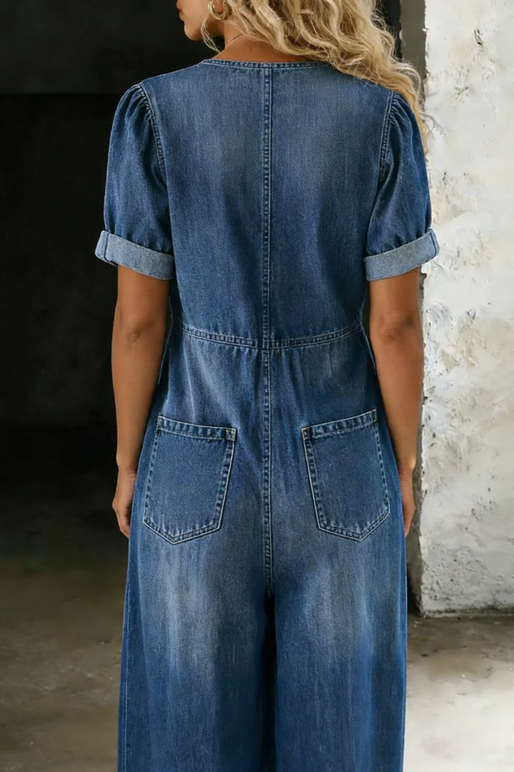 Maya V-Neck Short Sleeve Jumpsuit