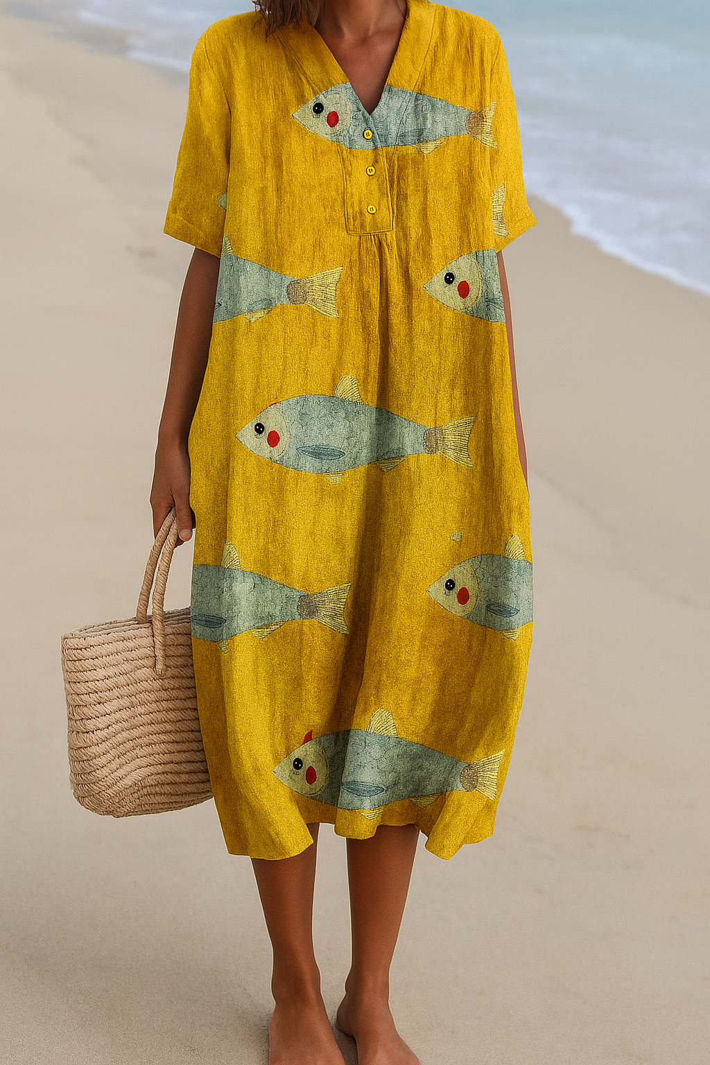 Agnes - Artistically Inspired Cotton Dress Beach