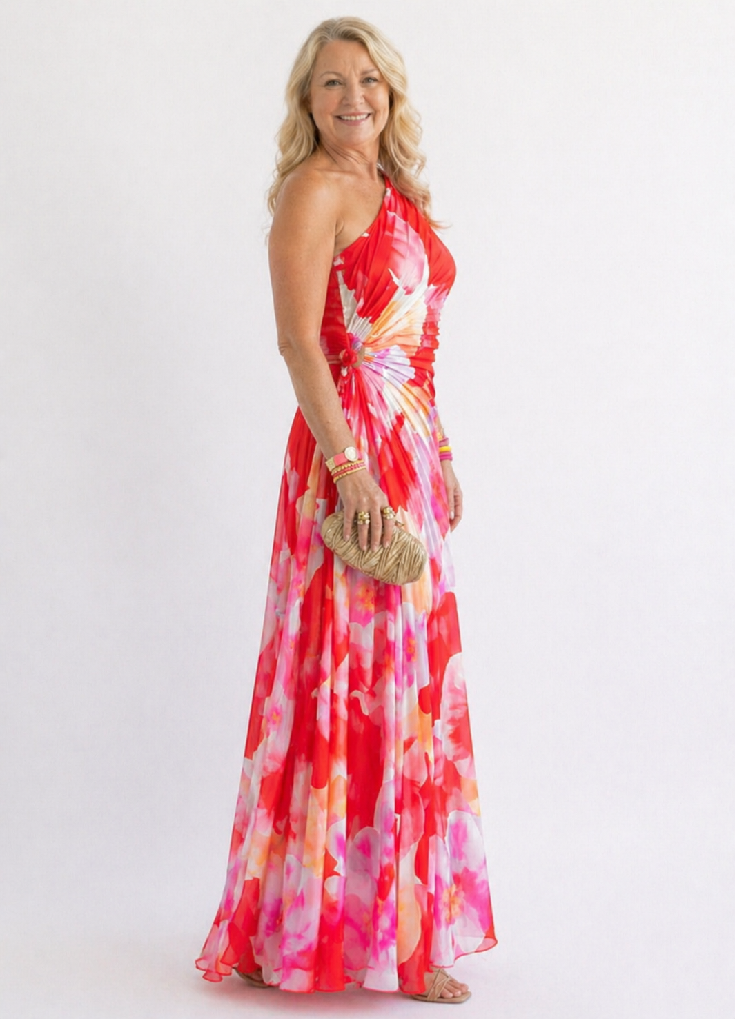 Stella & Grace™ | Asymmetrical Pleated One-Shoulder Dress