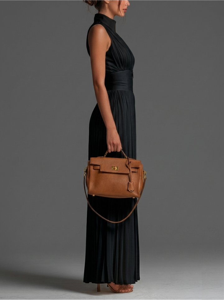 Essential Black Chiffon Pleated Jumpsuit