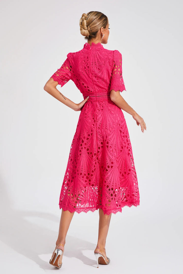 Leigh - Elegant Lace Midi Dress
