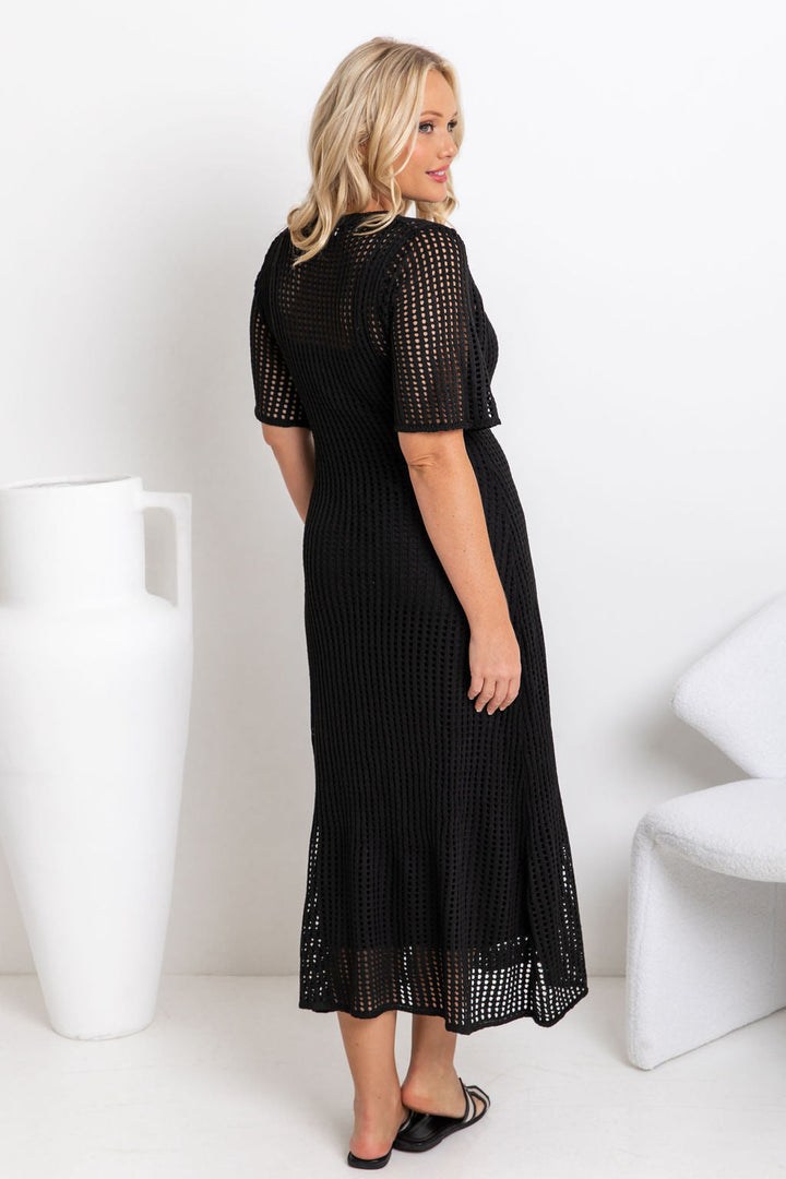 ESSENTIAL - Airlie Natural Crochet Maxi Dress