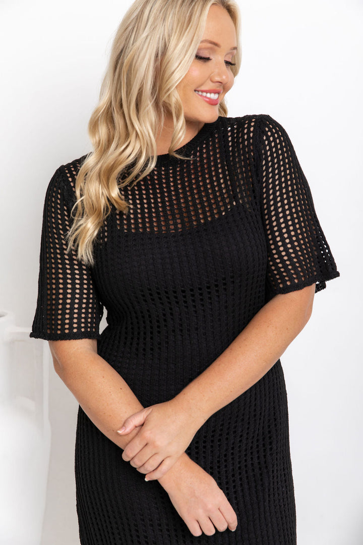 ESSENTIAL - Airlie Natural Crochet Maxi Dress