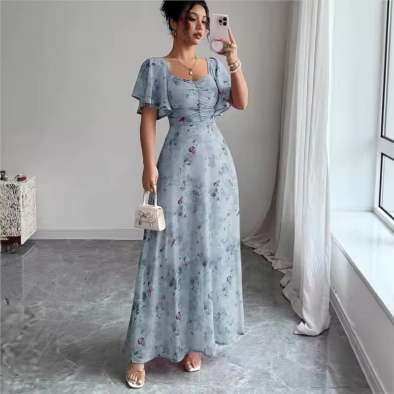 Catalina – Elegant Slim Dress with Ruffle Sleeves