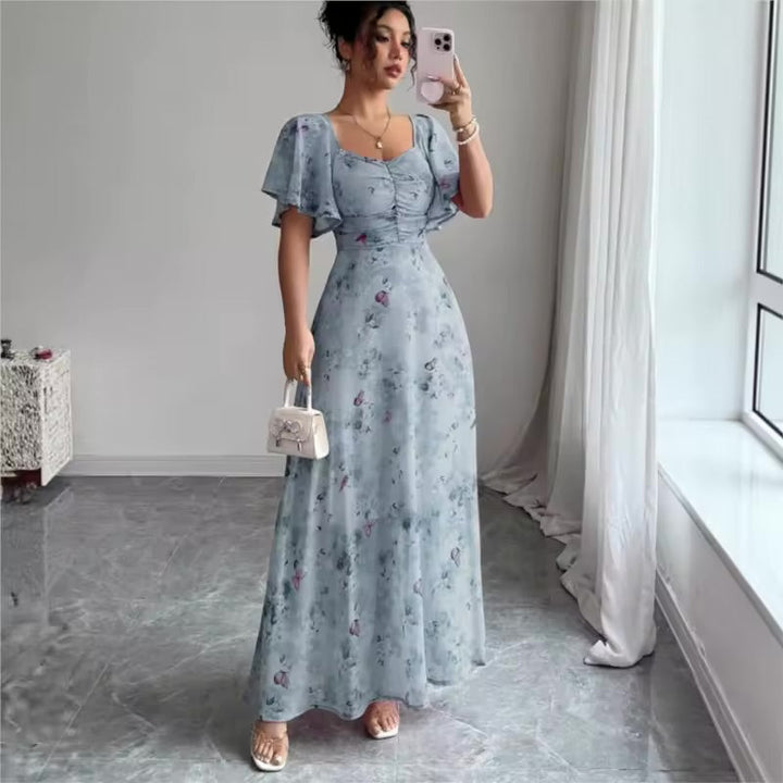 Catalina – Elegant Slim Dress with Ruffle Sleeves