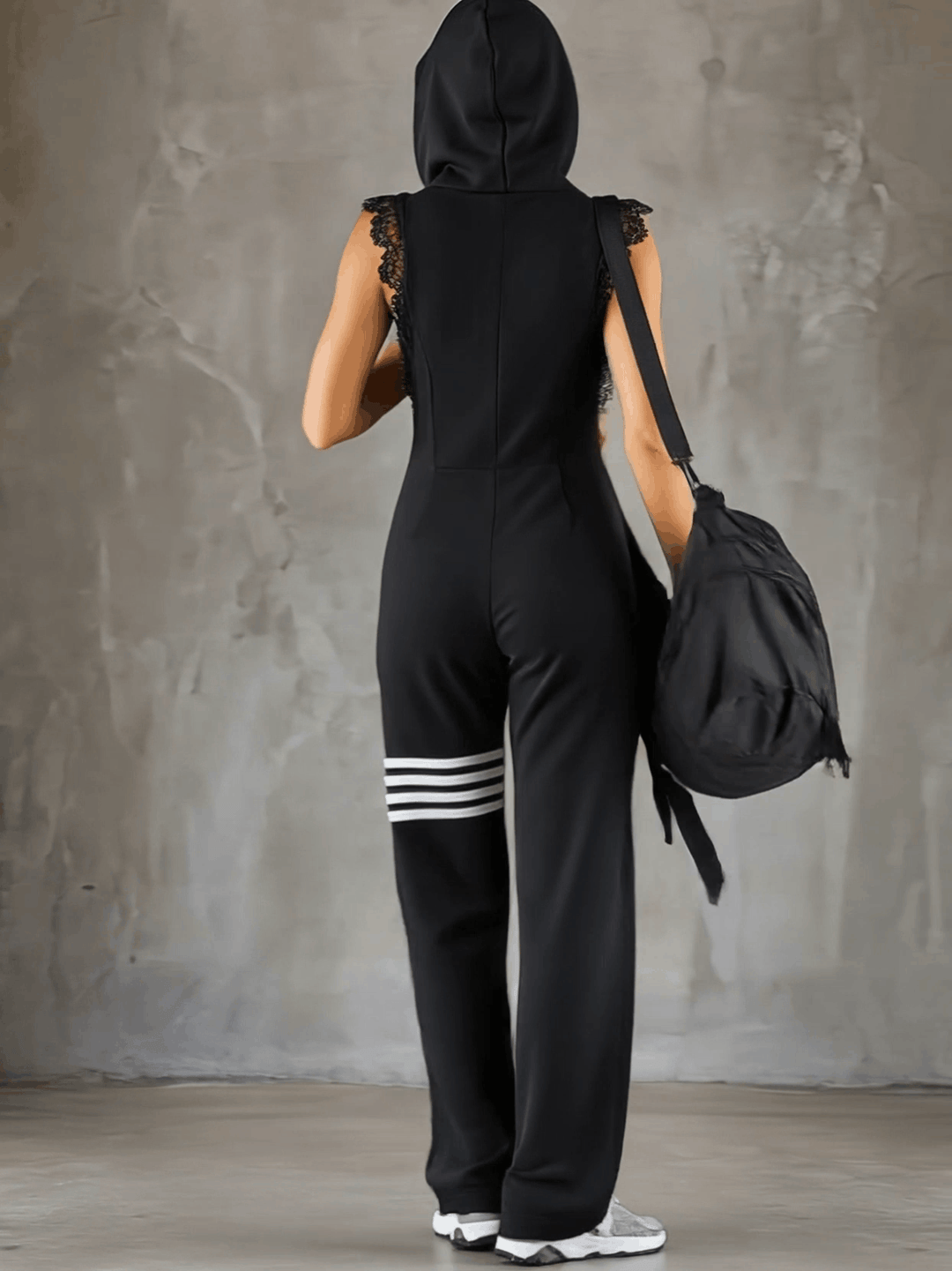 Daniela | Vintage-Inspired Sporty Jumpsuit with Hood and Stripes