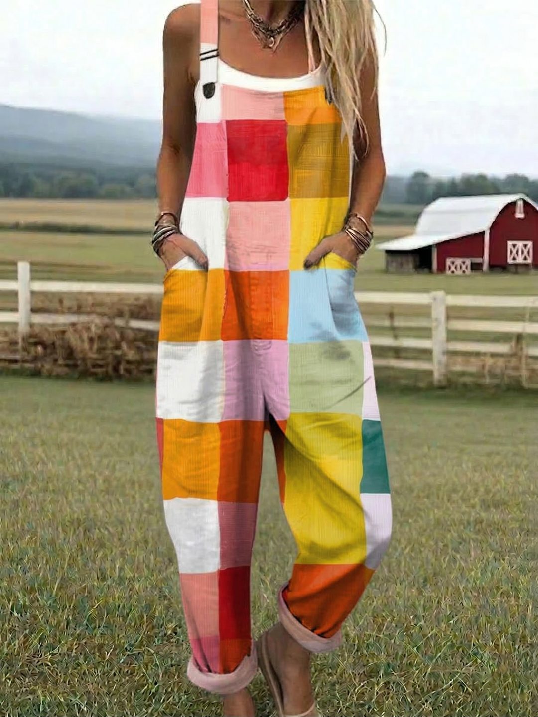 Hanne - Joyful Patchwork Jumpsuit