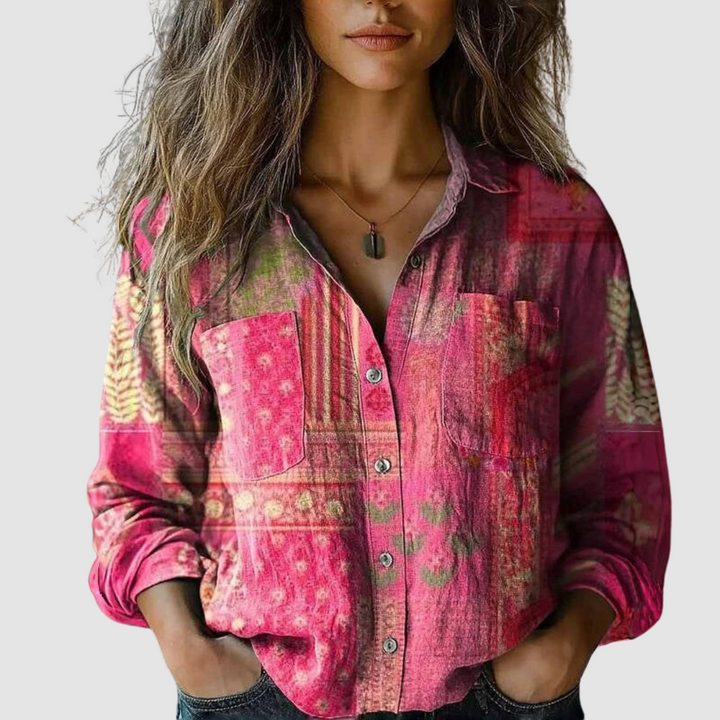 Morena | Retro-Inspired Printed Blouse