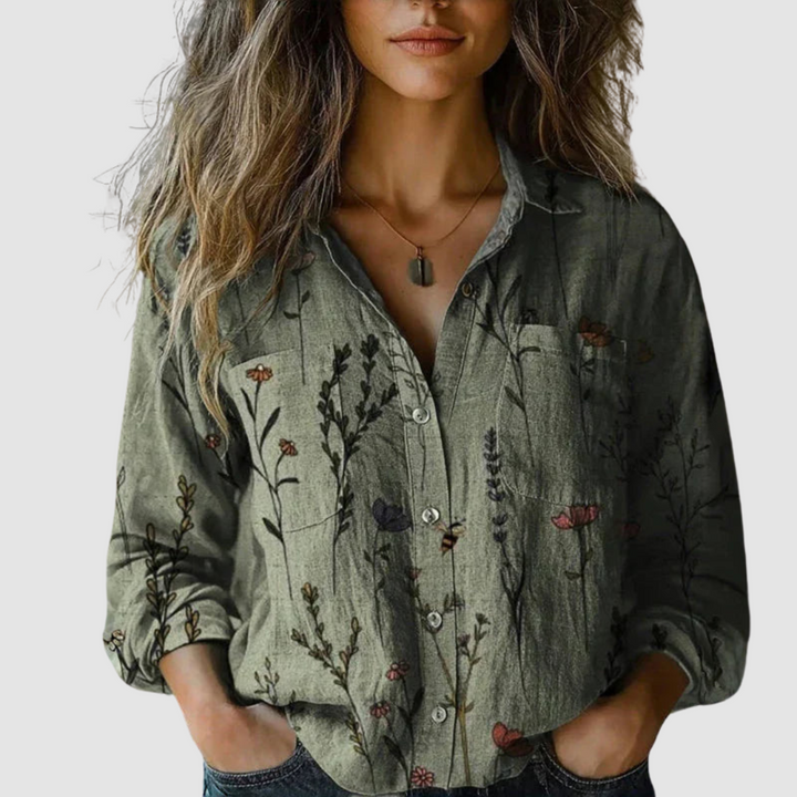 Morena | Retro-Inspired Printed Blouse