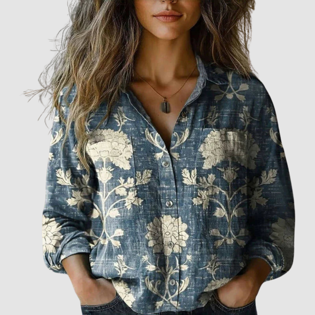 Morena | Retro-Inspired Printed Blouse