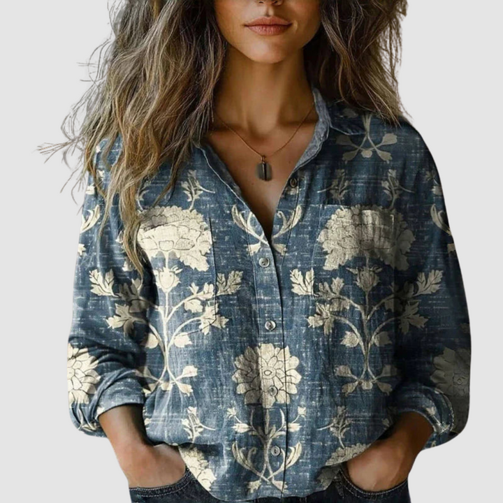 Morena | Retro-Inspired Printed Blouse