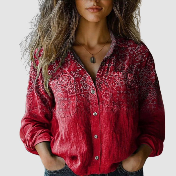 Morena | Retro-Inspired Printed Blouse