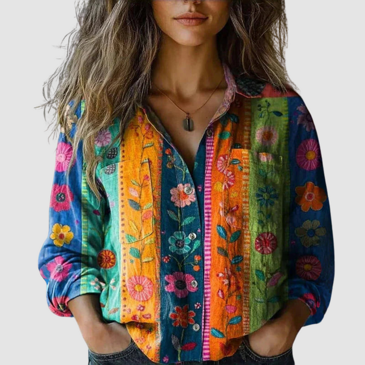Morena | Retro-Inspired Printed Blouse