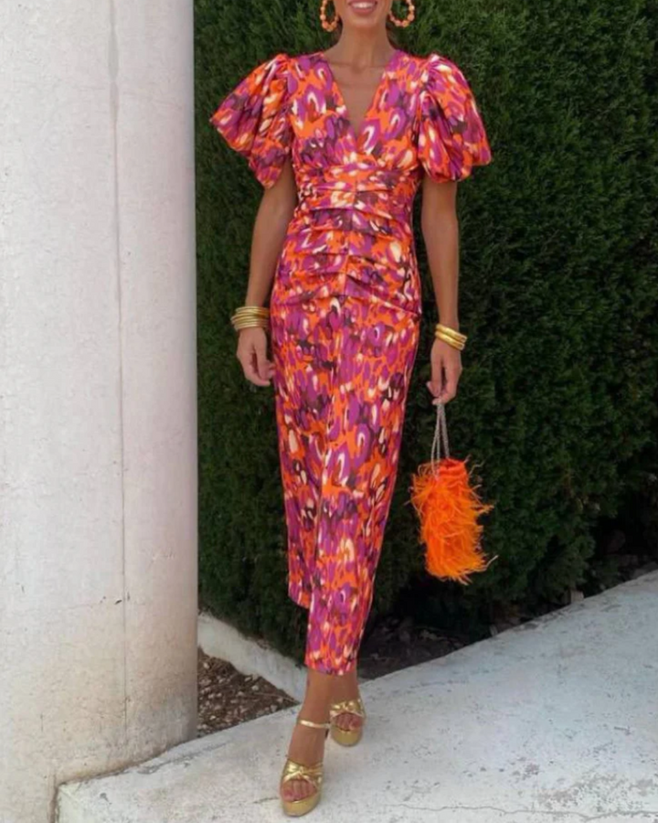 Stella & Grace™ | Vibrant Pleated Midi Dress