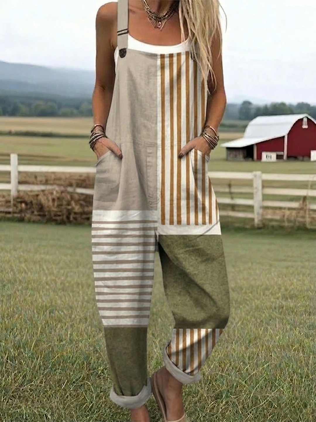 Frederikke - Casual Striped Jumpsuit