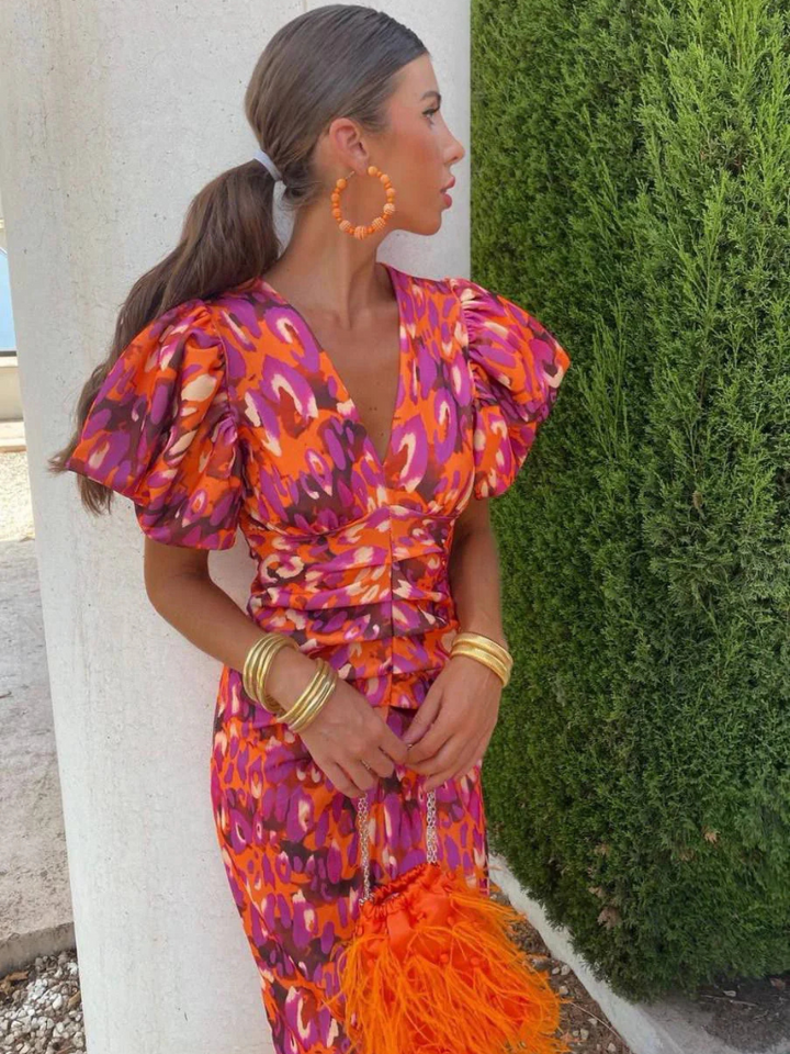 Stella & Grace™ | Vibrant Pleated Midi Dress