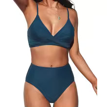Supportive Ruched High-Waist Bikini Set