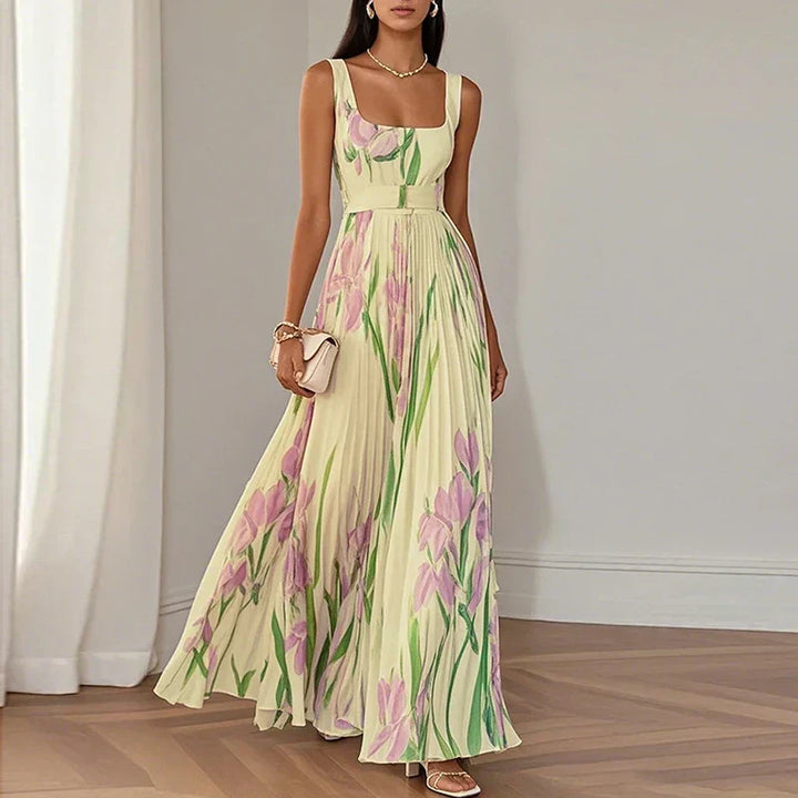 Graceful Floral A-Line Maxi Dress