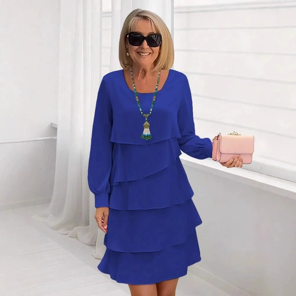 Margaret | Elegant Long Sleeve Ruffle Dress for Ultimate Comfort