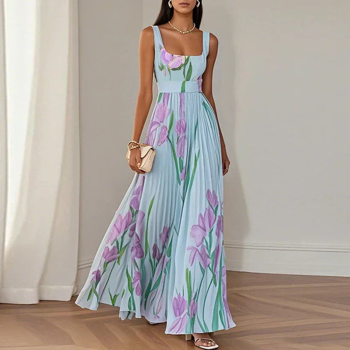 Graceful Floral A-Line Maxi Dress