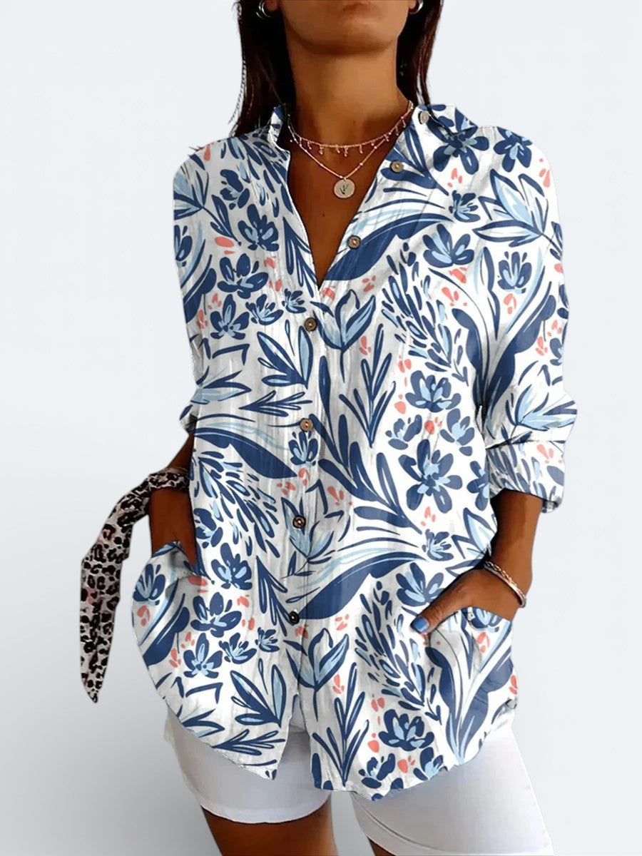 Valeria™ | Colorful Artistic Button-Up Shirt
