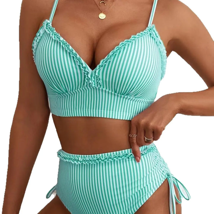 Ruffle-Trim Tummy-Control Bikini