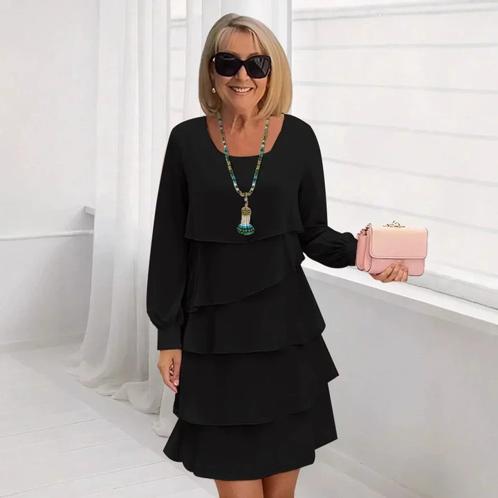 Margaret | Elegant Long Sleeve Ruffle Dress for Ultimate Comfort