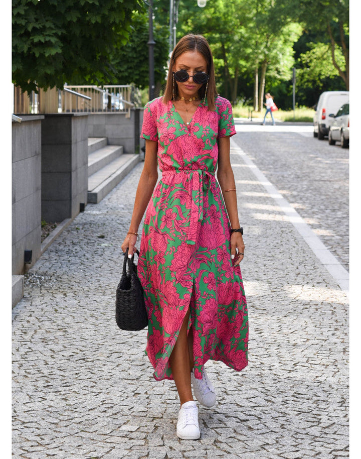 Judy | Chic Floral V-Neck Dress