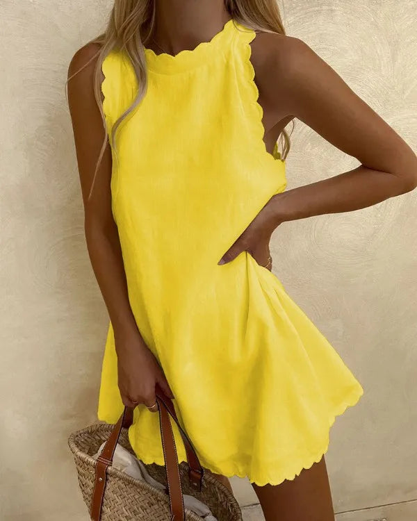 Nathalie | Ruffled Sleeveless Dress